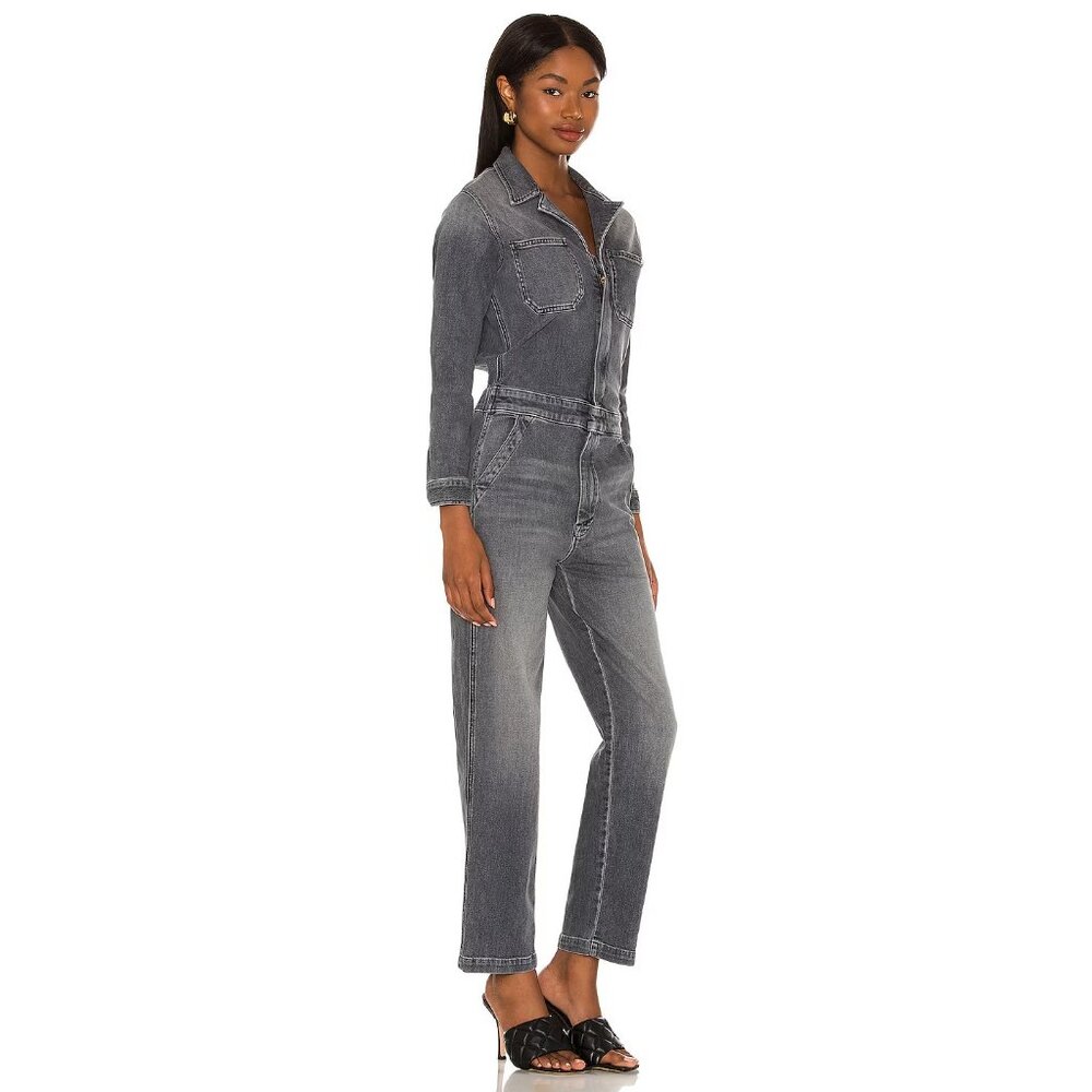 NWT Mother The Half Spring Take-Off Ankle Jumpsuit in Stitching In The Dark XS - Picture 2 of 12
